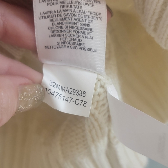 Qmack Cropped Cottage‎ Prairie Womens Sweater Cream Size Large - Picture 5 of 11